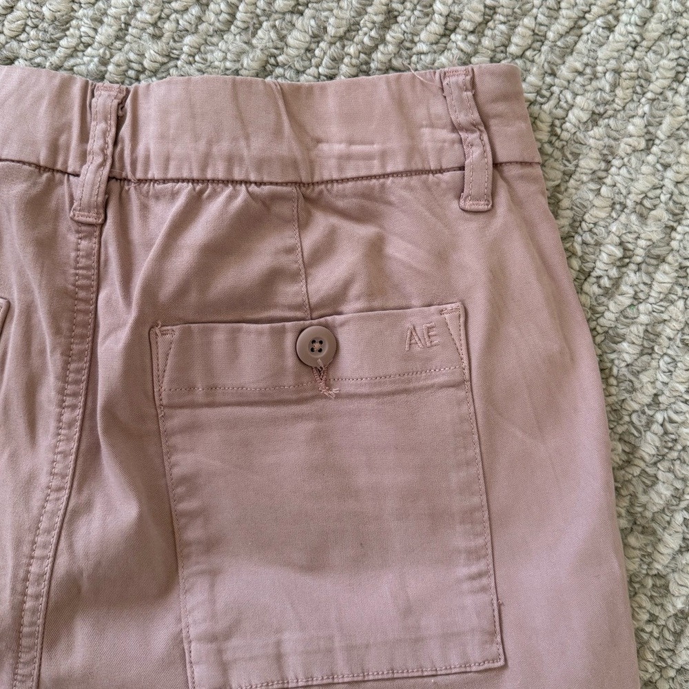American Eagle Pink Mid-Rise Baggy Wide Leg Pants - Picture 4 of 7